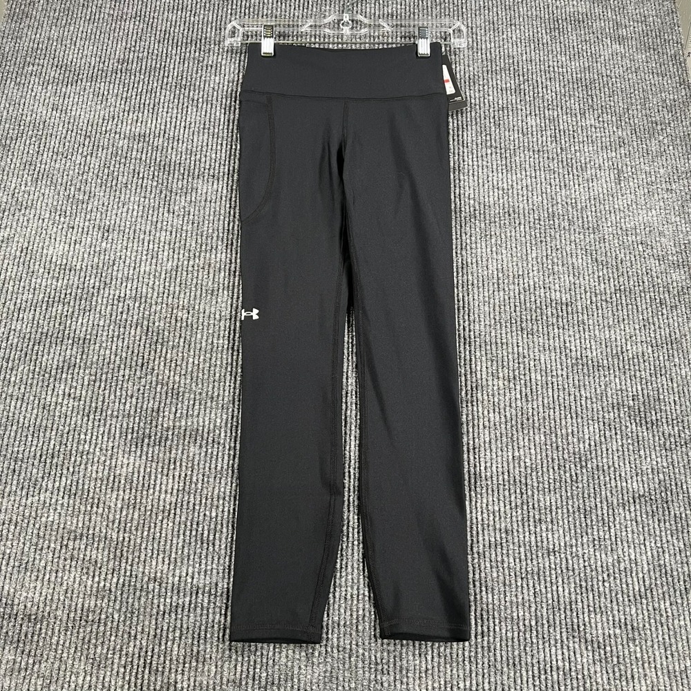 Under Armour Leggings Womens XS Extra Small Black Compression Heat Gear New